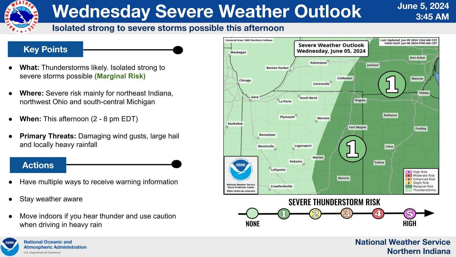US - There is a Marginal Risk (level 1 out of 5) for isolated severe ...