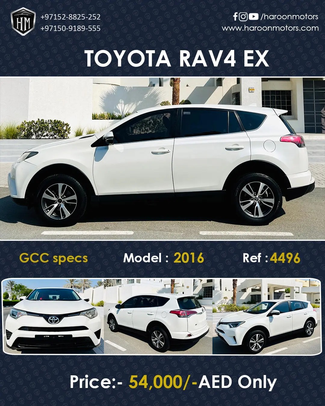 Haroon - TOYOTA RAV4 EX 2016 MODEL GCC SPECS LESS KM REF.4496 (AJM) AED ...