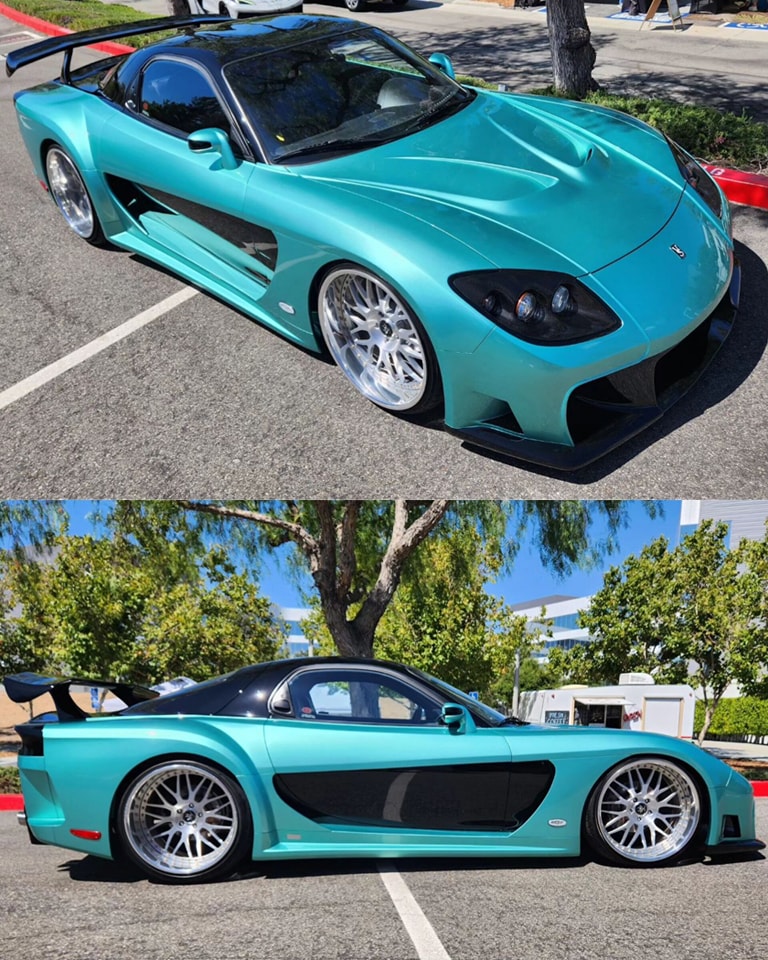 Rx7 veilside looking sweet sitting on top of sakura blue carbon