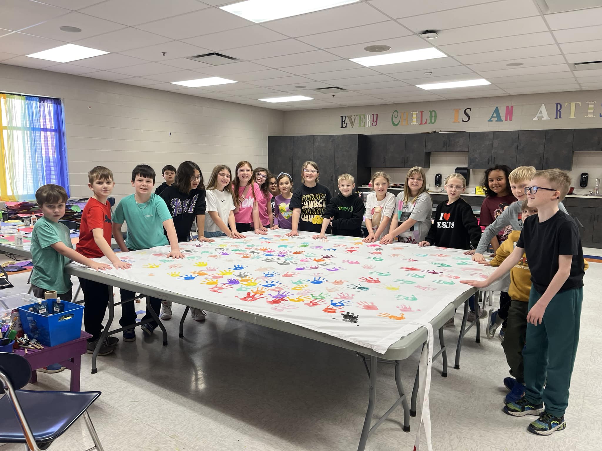 South - The students are working in art class to create a beautiful ...