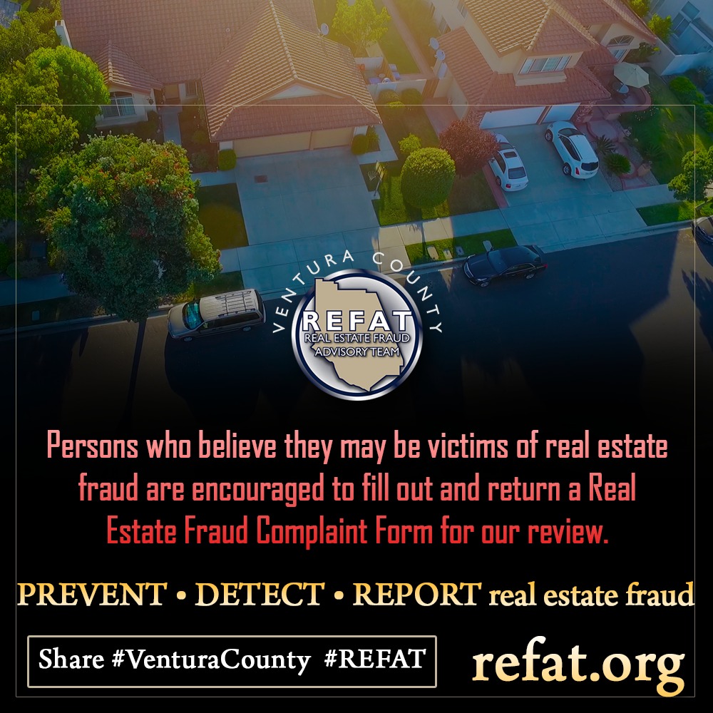 REFAT Ventura County Real Estate Fraud Advisory Team