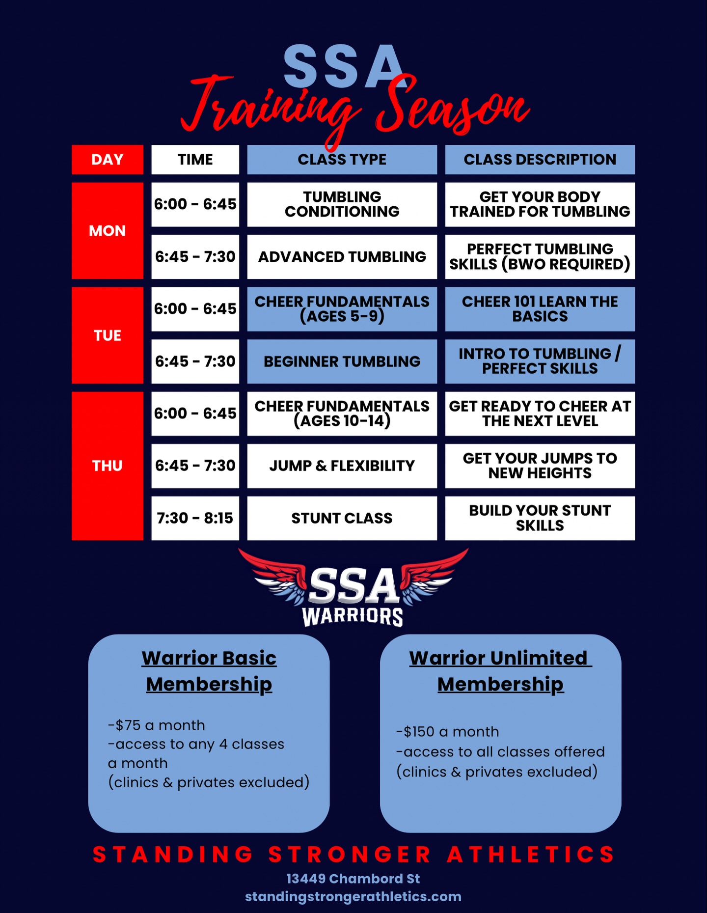 Standing - 📣 SSA TRAINING SEASON IS HERE 📣 We’re kicking off a NEW ...