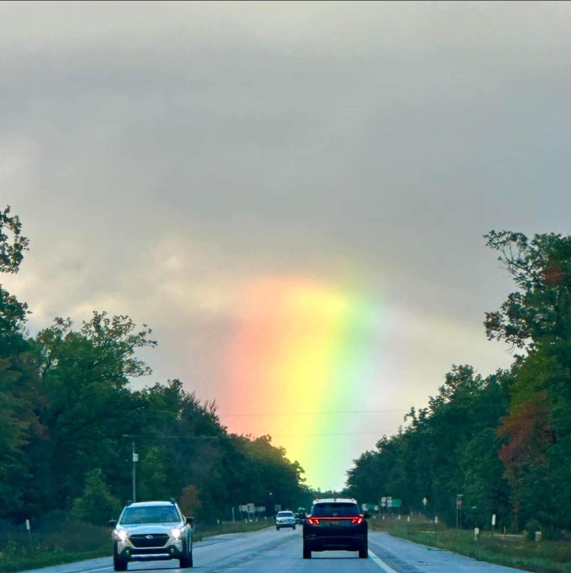 Vibrant rainbow spotted south of Traverse City