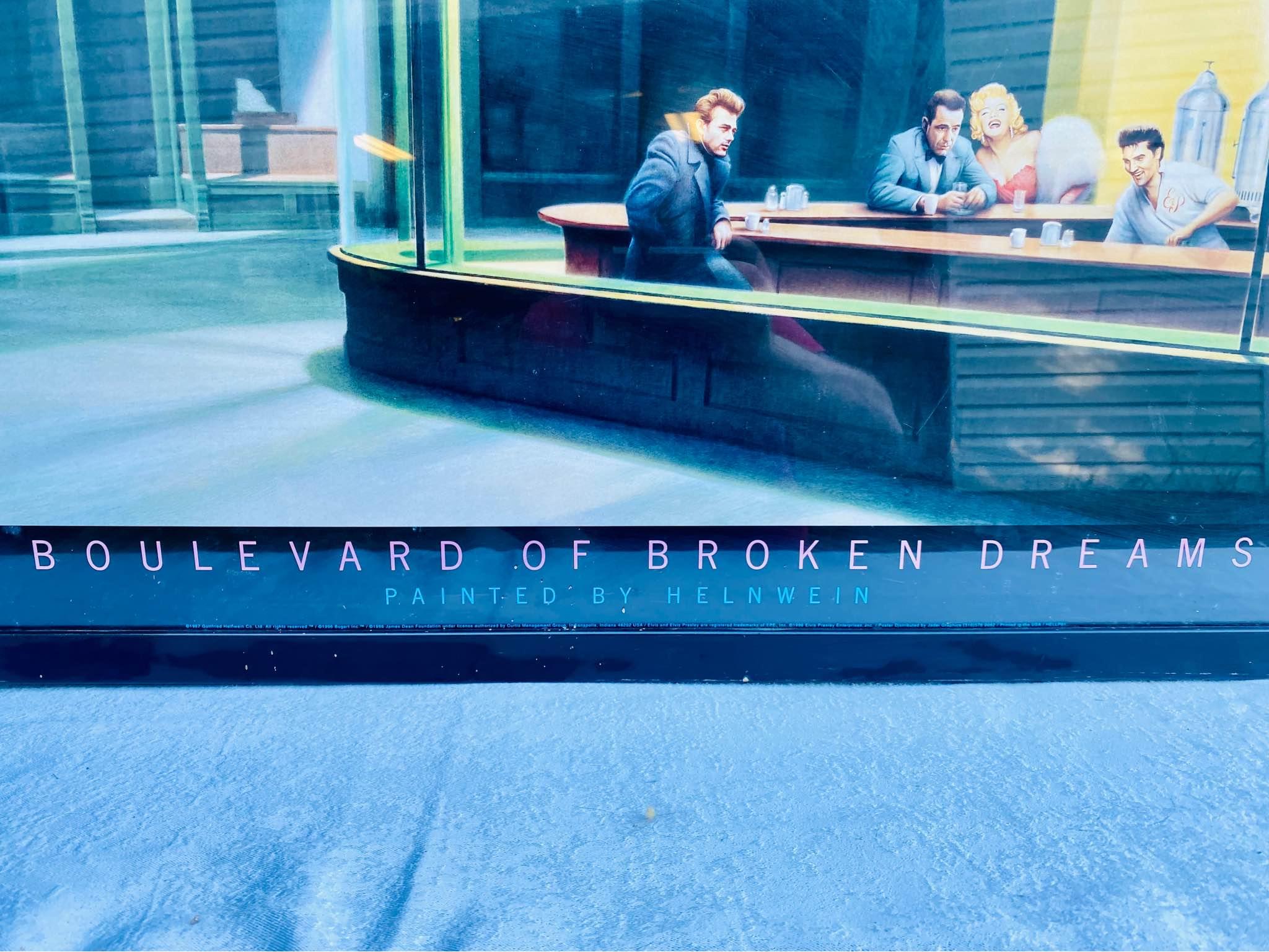 38x24” Boulevard of Broken Dreams Nighthawks ELVIS James Dean 