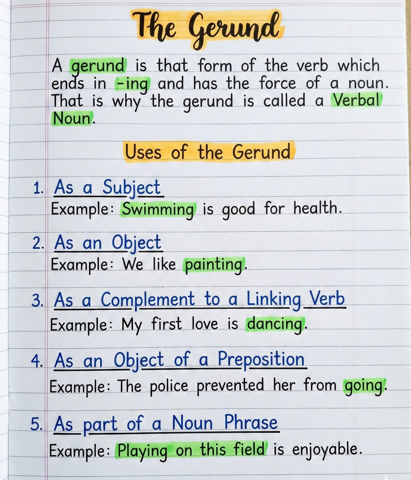 Kami_Arts5 - ️ The Gerund Explained Simply A verb ending in -ing that ...