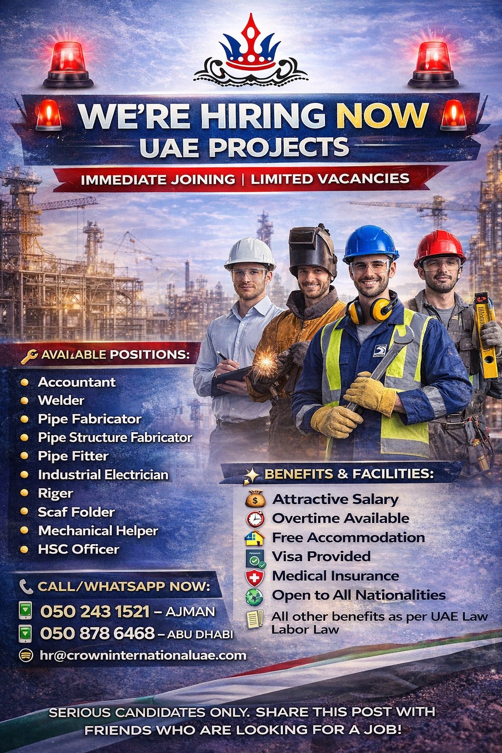 Crown - HELPER | LABOR | TECHNICIANS OPEN HIRING NOW 👇 #jobsearch #jobs ...