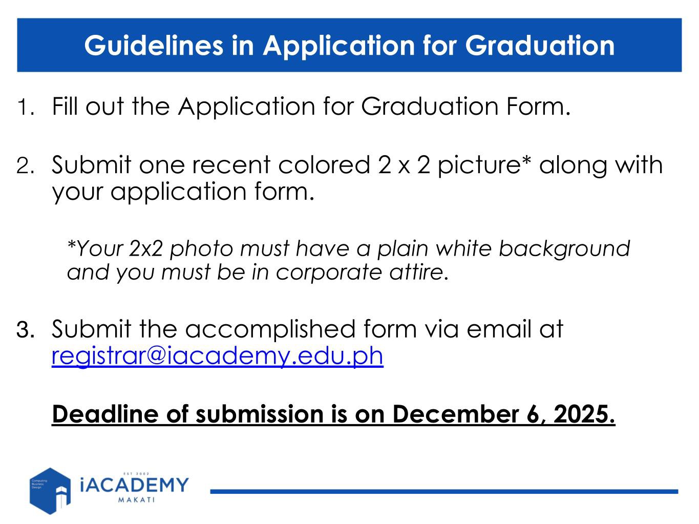 TO ALL 4TH YEAR STUDENTS Beginning... - iACADEMY Registrar | Facebook