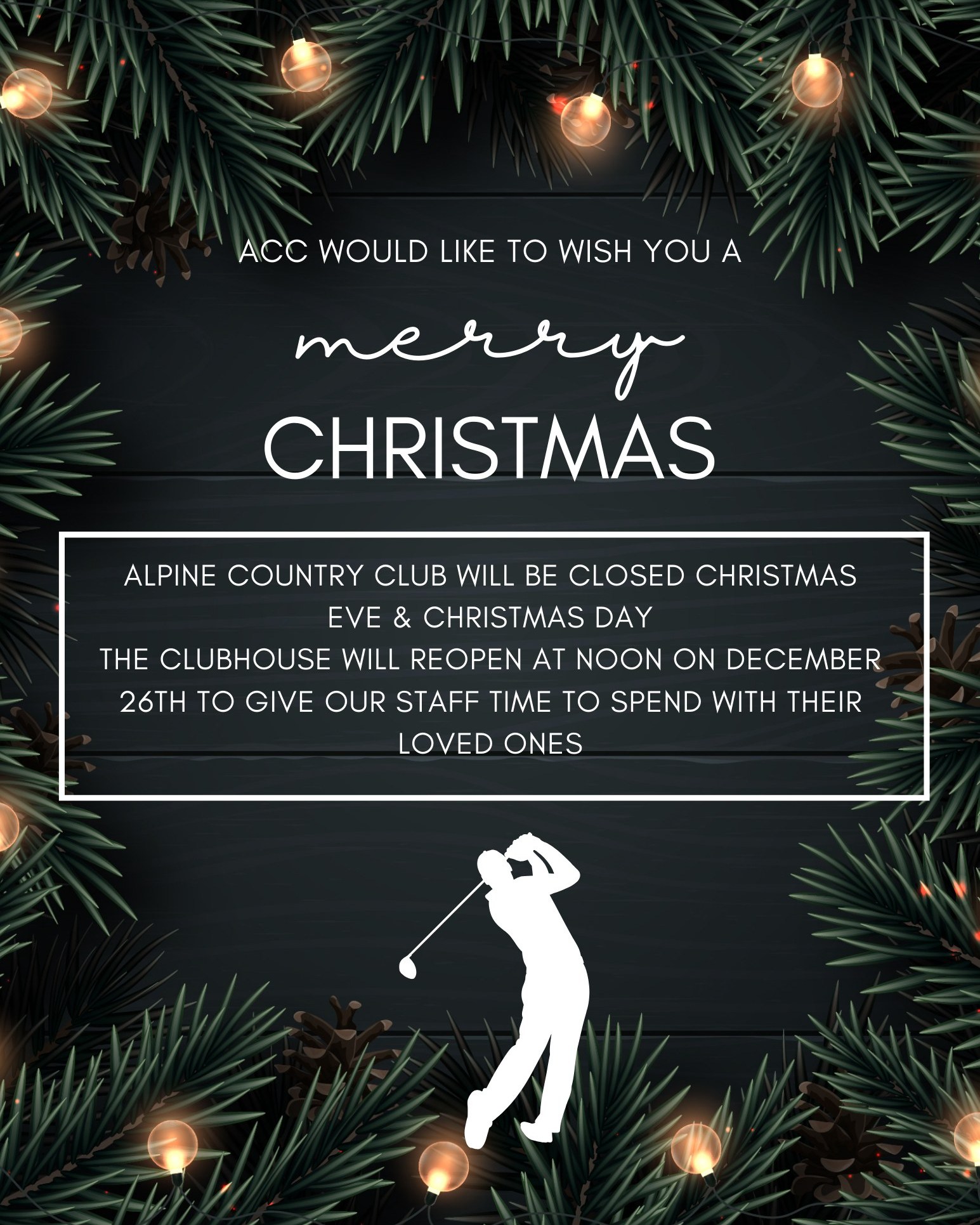 Alpine - Merry Christmas! Here is a closure update for the