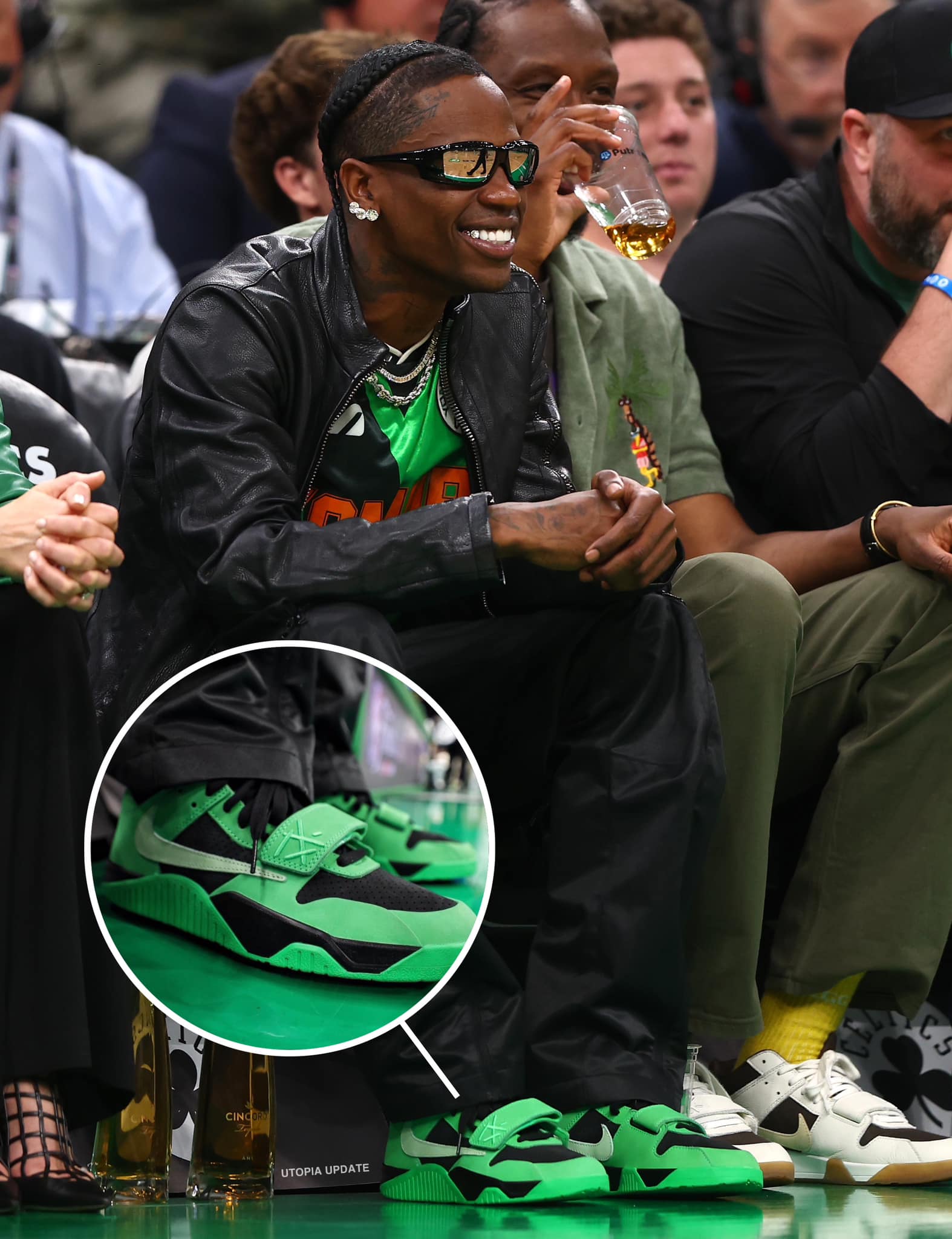 FIRST LOOK: Travis Scott wearing an all-leather Chrome Hearts x