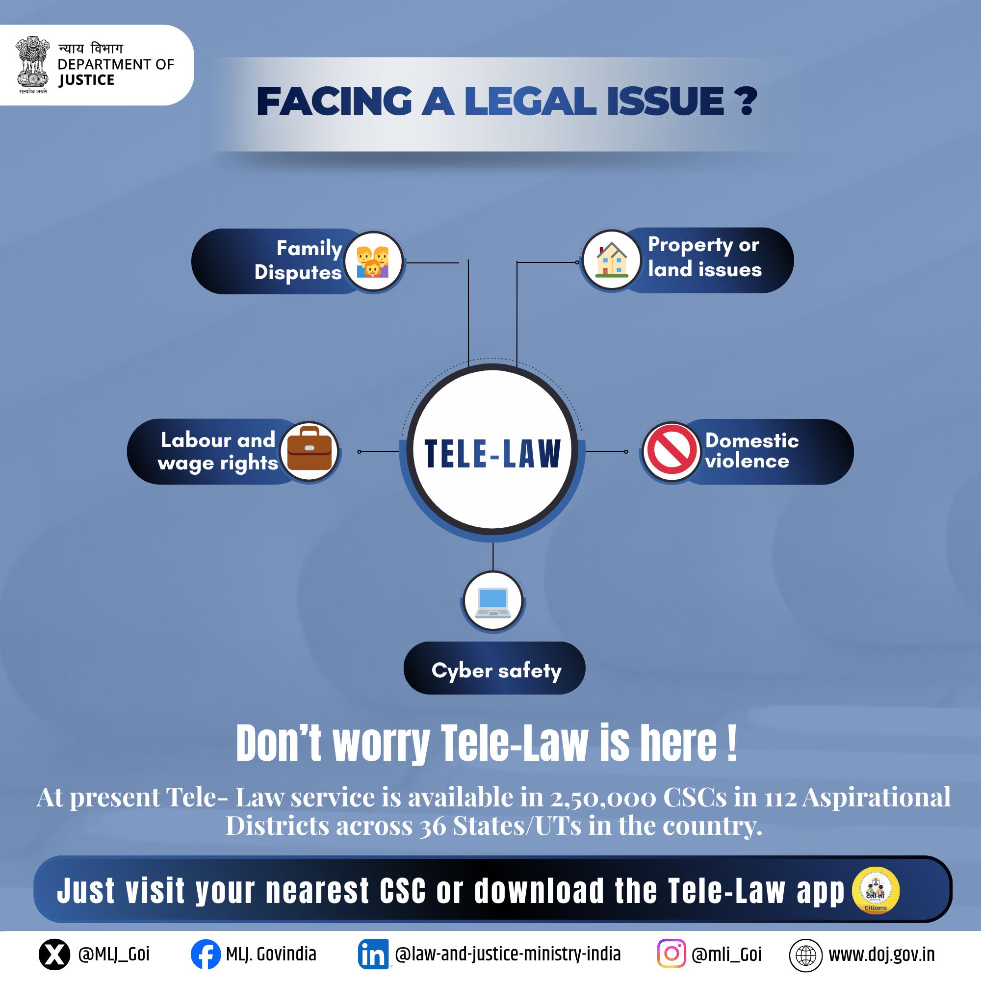 Got a legal issue? Don't... - Ministry of Law and Justice | Facebook