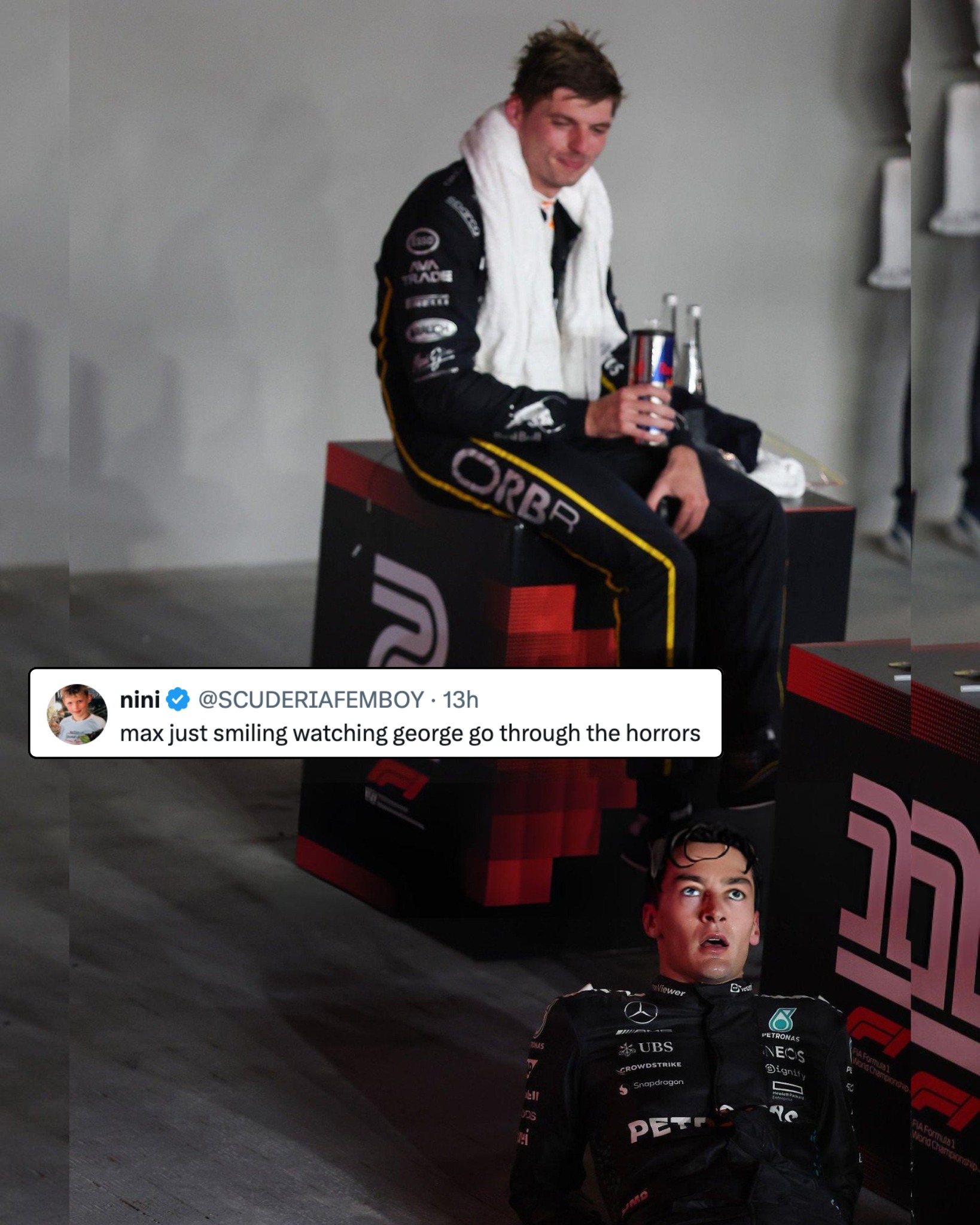 F1Grids - George & Max after yesterday’s race scenes: | Facebook
