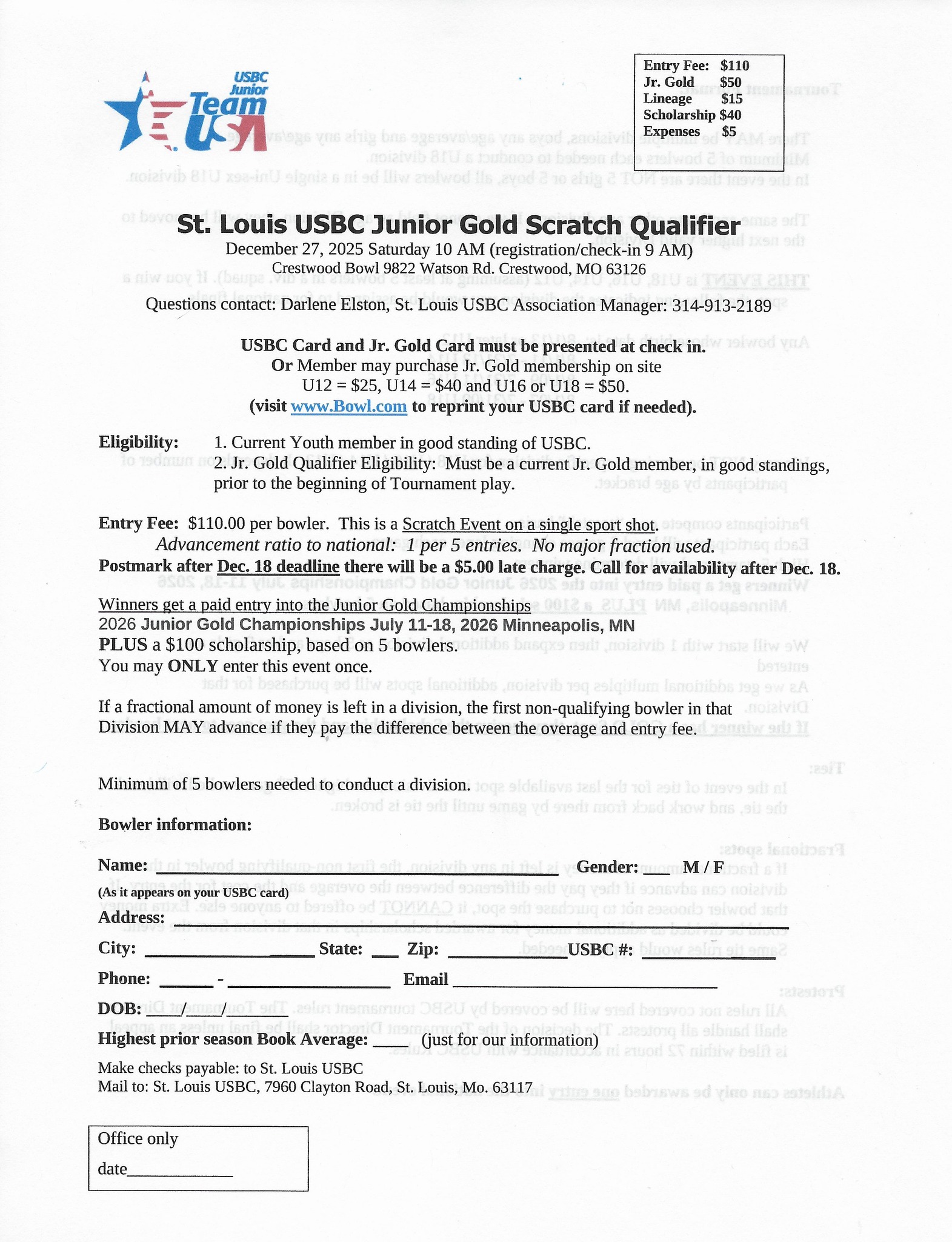 Junior Bowling Club of Greater St. Louis | Webster Groves MO