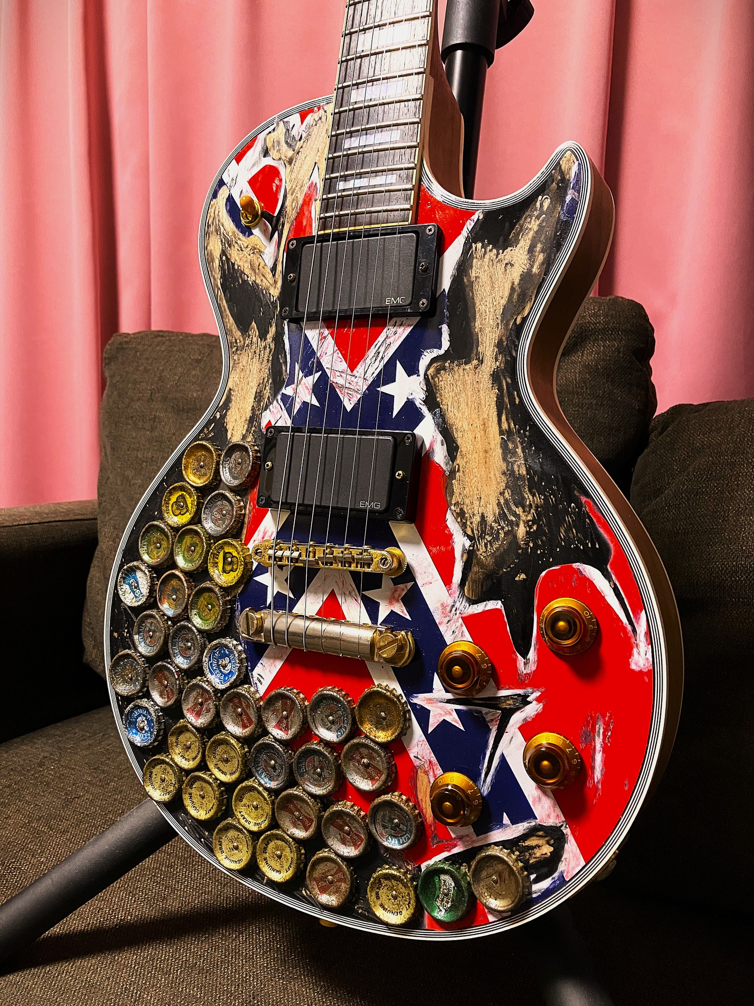 Custom-made Orville Zakk Wylde Rebel Flag guitar