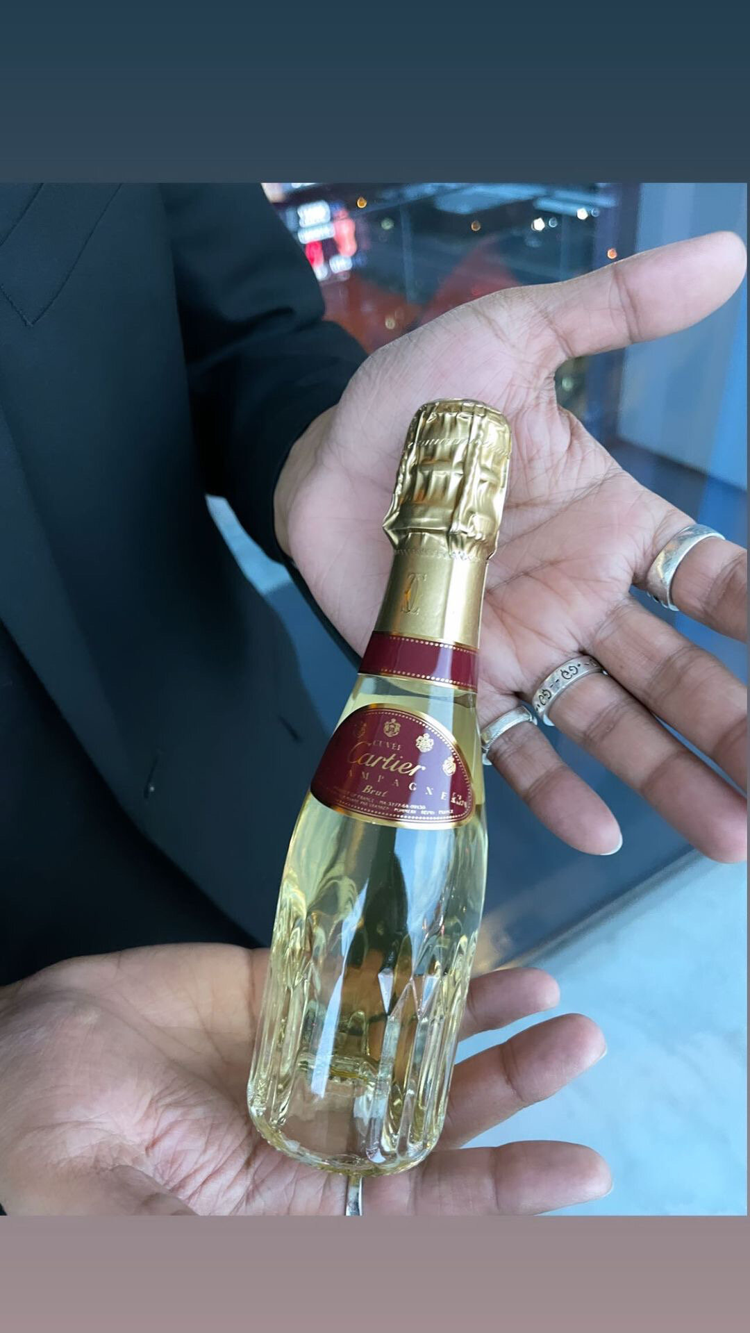 Cartier champagne, how much do you think this tiny bottle costs? 🍾🥂