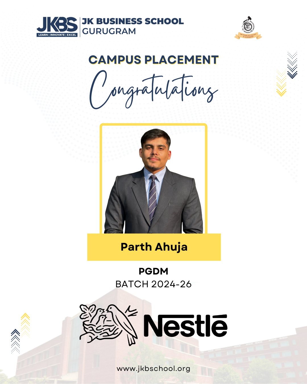 JK - A proud milestone for the JKBS family! Congratulations to Parth ...