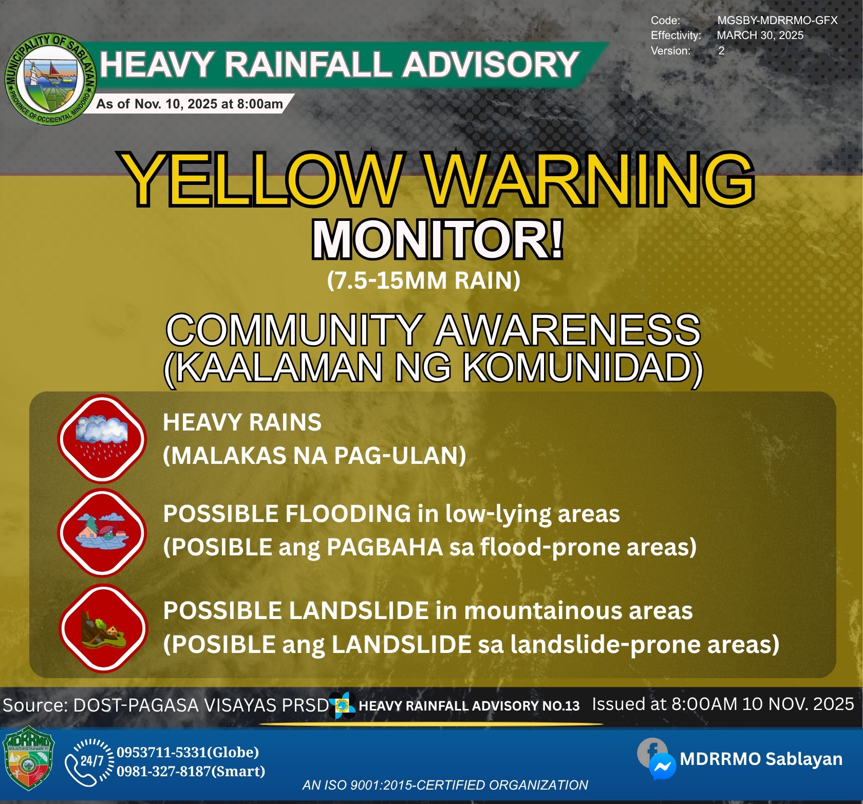 Mdrrmo - Heavy Rainfall Warning No. 13 #VISPRSD Weather System: Typhoon ...