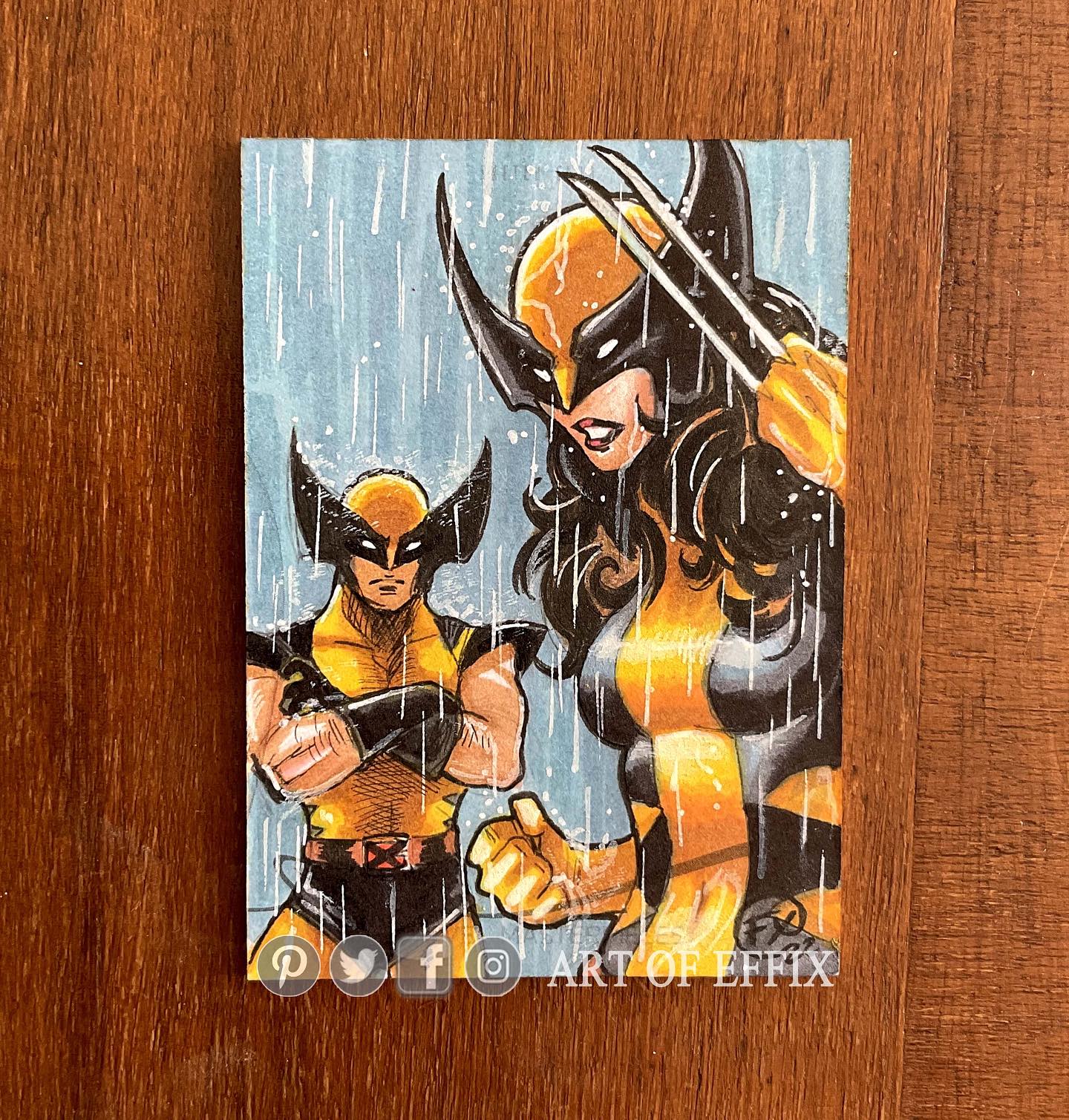 2017 Upper Deck Marvel Premier X-Men quad panel sketch card