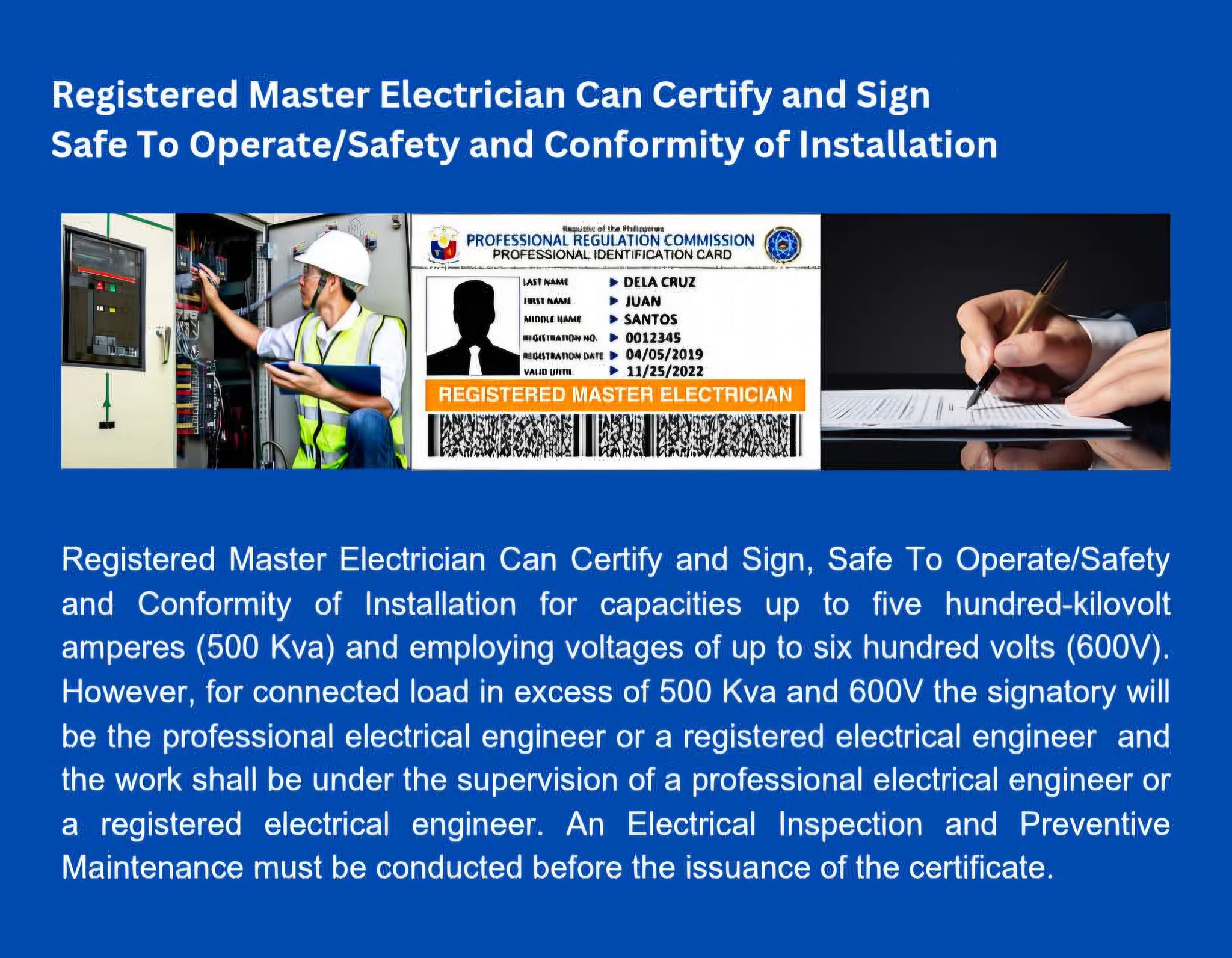 Registered - A Registered Master Electrician (RME) in the Philippines ...