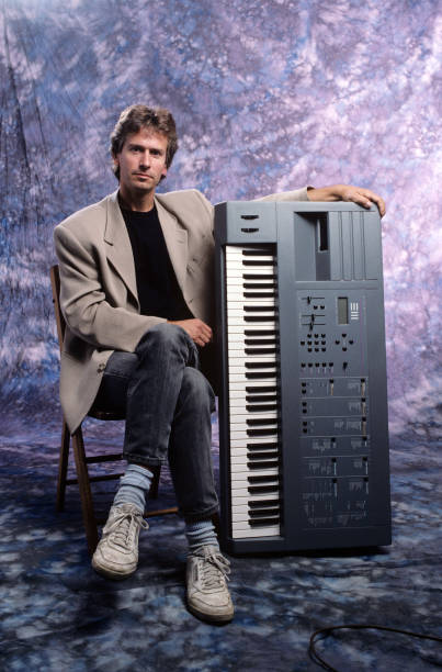 Tony sporting an E-mu Emulator III synthesizer, NYC 1989 📸 Ebet