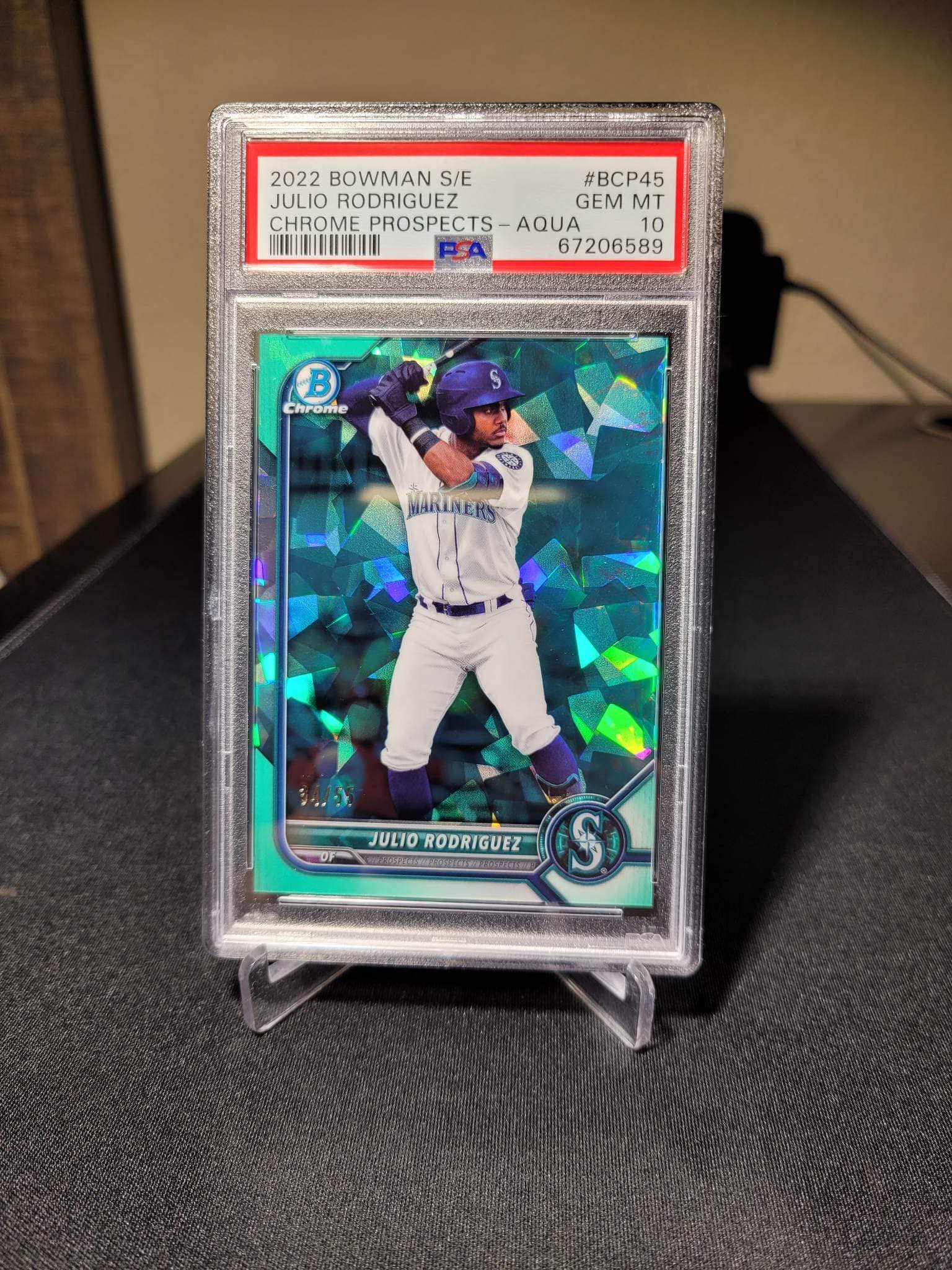 2023 Topps Chrome Sapphire Mike Trout Julio Rodriguez GOLD #/50 PSA 10