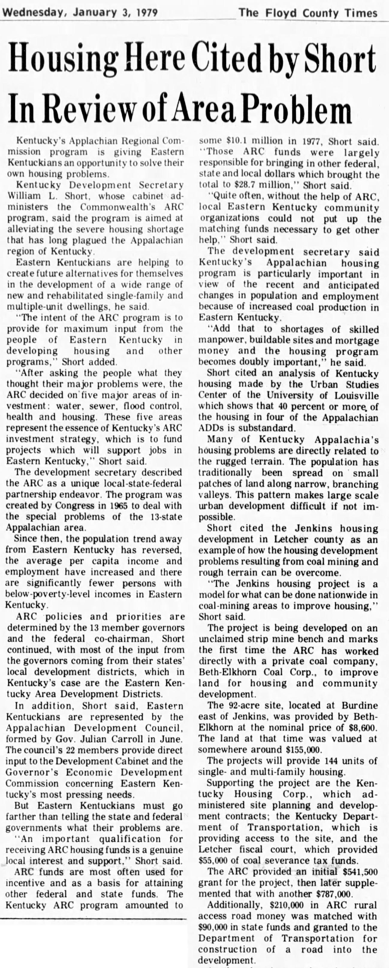 Remembering - January 3, 1979. Beth-Elkhorn/State project to help ...