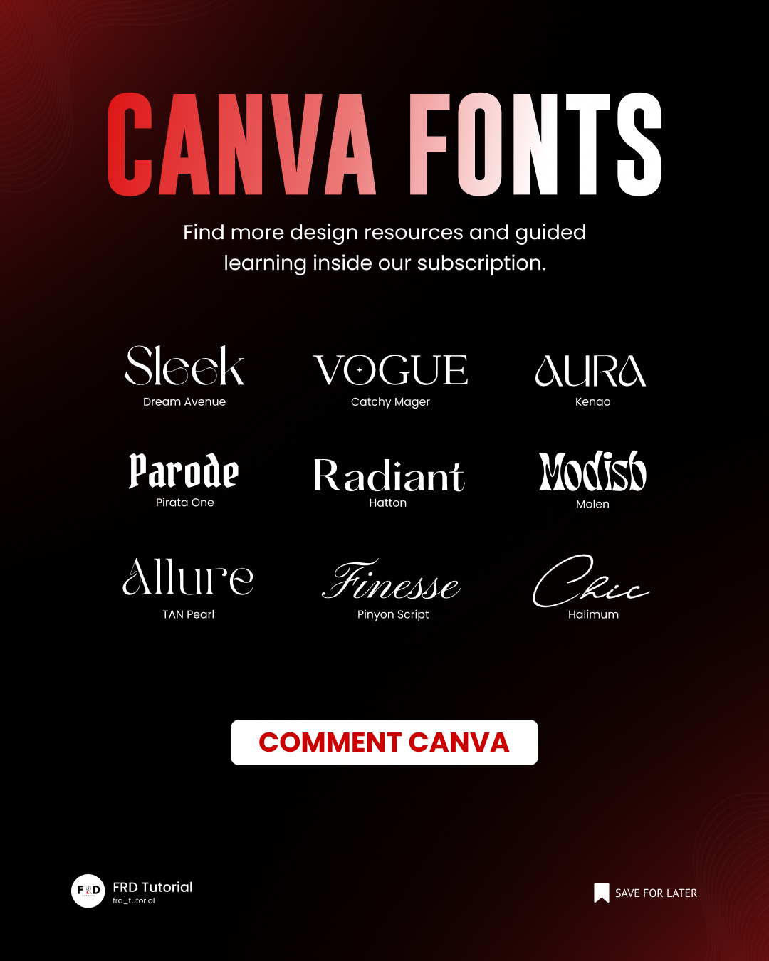 FRD Tutorials - Elegant CANVA FONTS for 2026 | Make Your... | Facebook