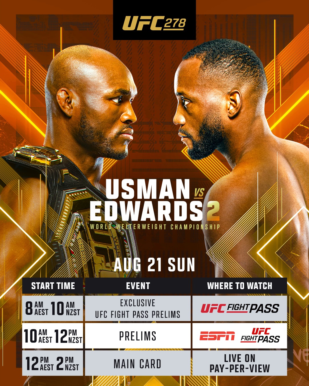 UFC - 🔒 Lock in those Sunday plans! 🔒 📺📱 #UFC278 | Live... | Facebook