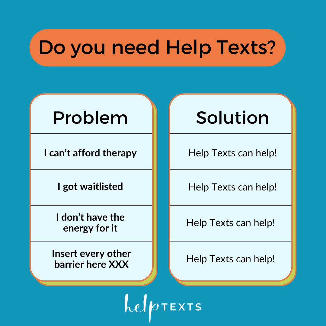 Help Texts - We don't believe that anyone should have to...