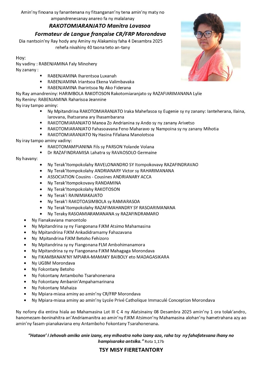 FMMB - LLB Madagascar | Ambohidratrimo