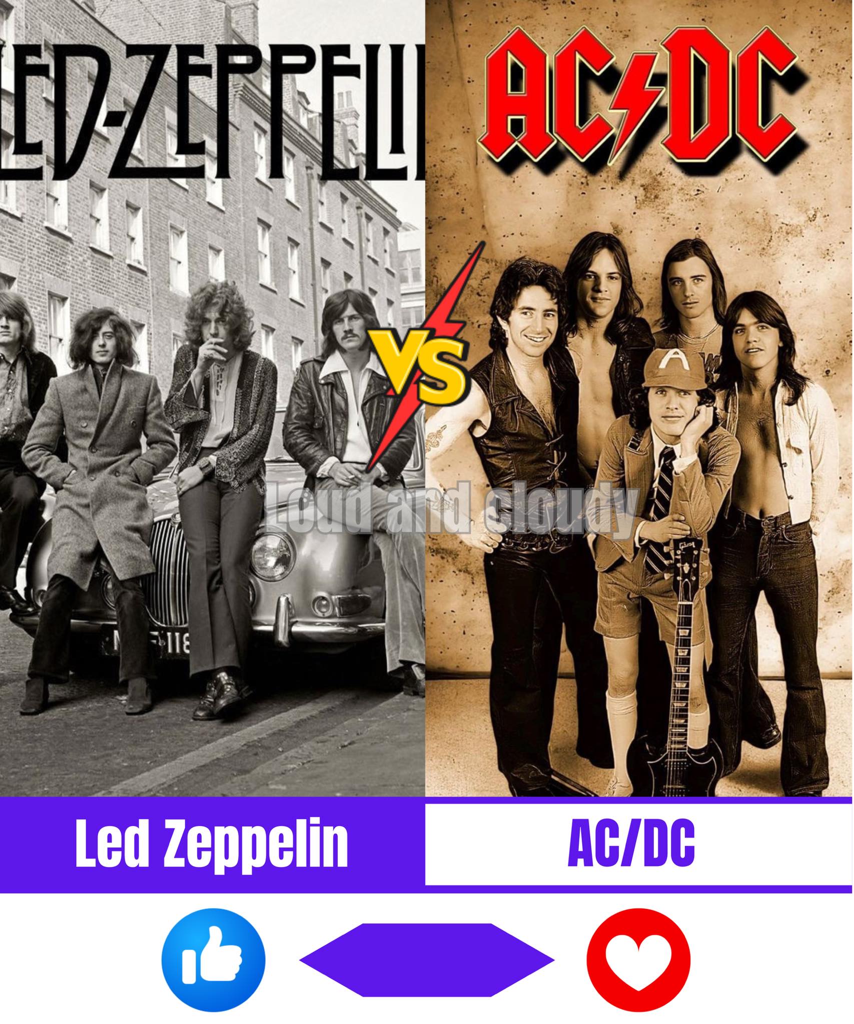 Led Zeppelin vs AC/DC Led Zeppelin brought a mystical, powerful 