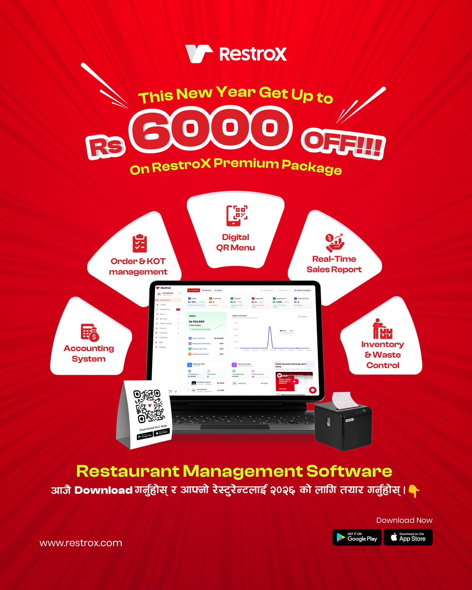 RestroX - 🎉 𝐍𝐞𝐰 𝐘𝐞𝐚𝐫 𝐒𝐩𝐞𝐜𝐢𝐚𝐥 𝐎𝐟𝐟𝐞𝐫 𝐟𝐨𝐫 𝐑𝐞𝐬𝐭𝐚𝐮𝐫𝐚𝐧𝐭𝐬! 🎉 This New Year ...