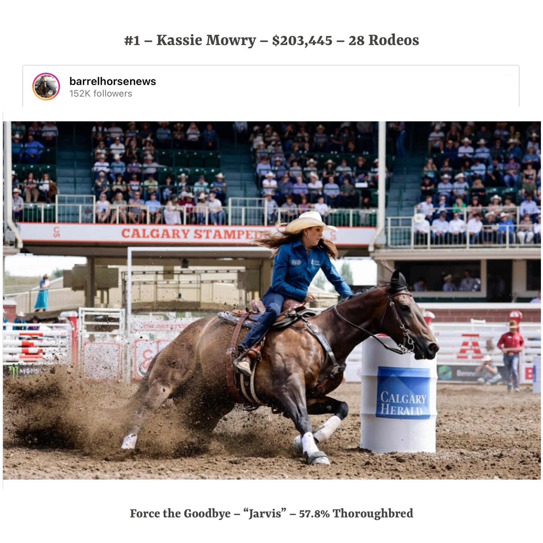 The Western - #1 – Kassie Mowry – $203,445 – 28 Rodeos Force the ...