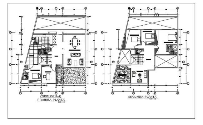 Autocadfiles - 10x15m two story house plan AutoCAD drawing is given in ...