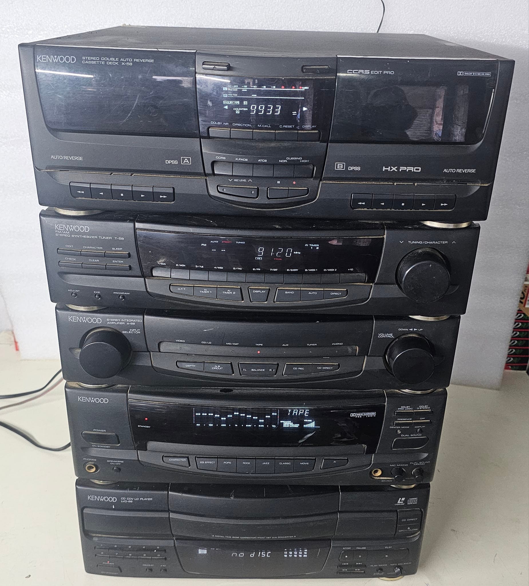 Kenwood X-58 Stereo Double Auto Revers Cassette Deck Player - READ