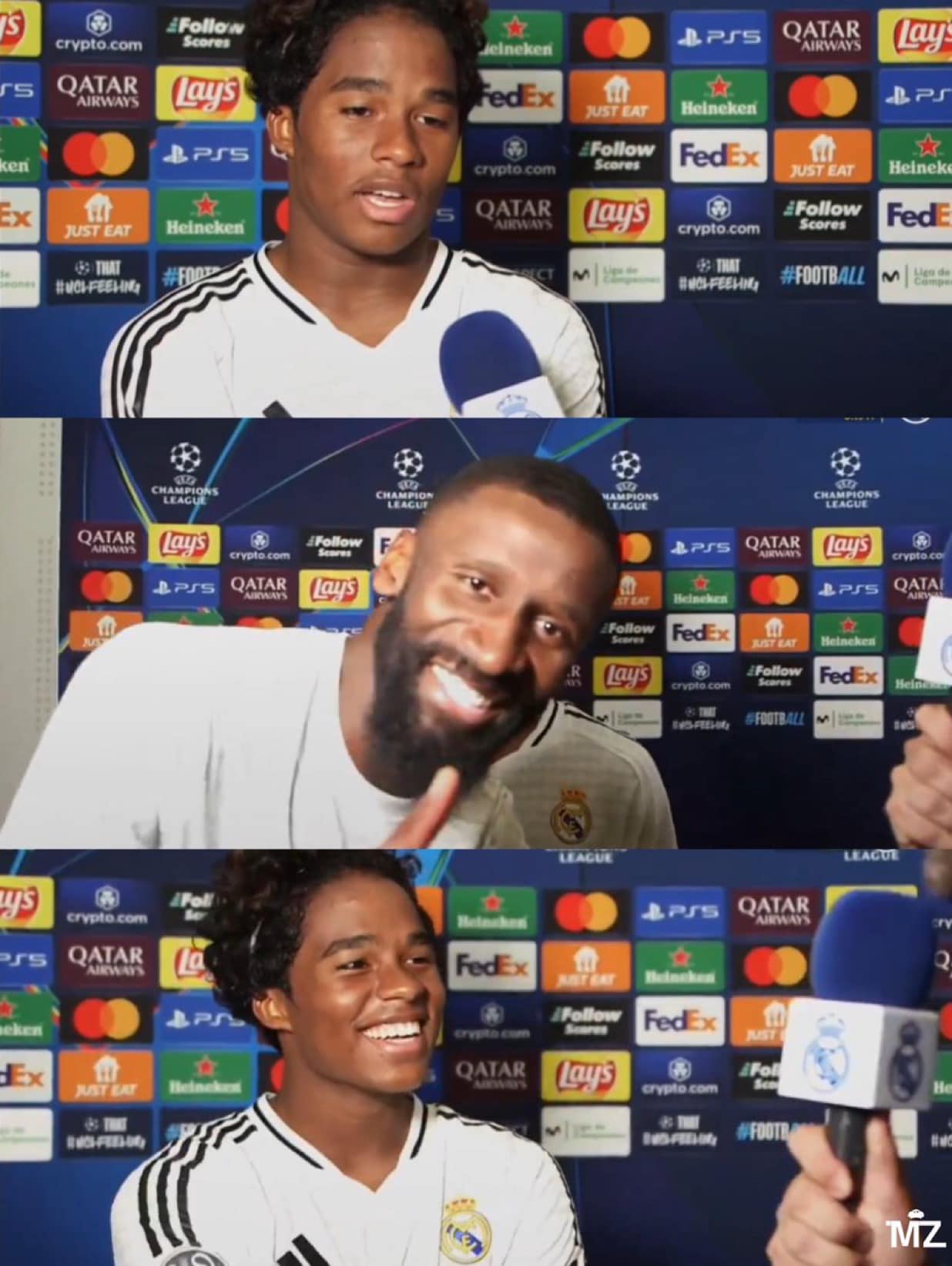 The Madrid Zone - Endrick giving post match interview on...