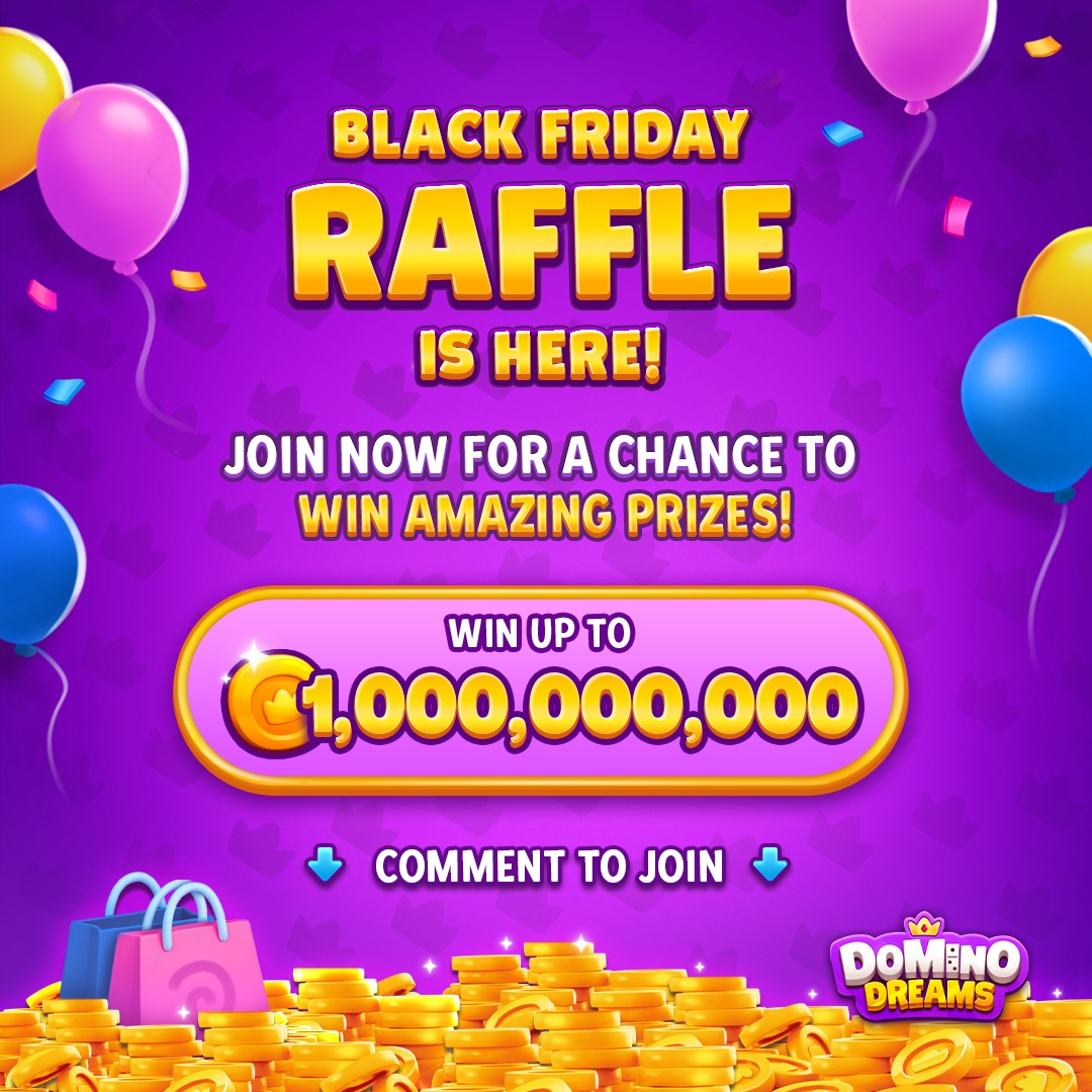 Domino - 🔥 BLACK FRIDAY RAFFLE – DAY 1! 🔥 The raffle of the year starts ...