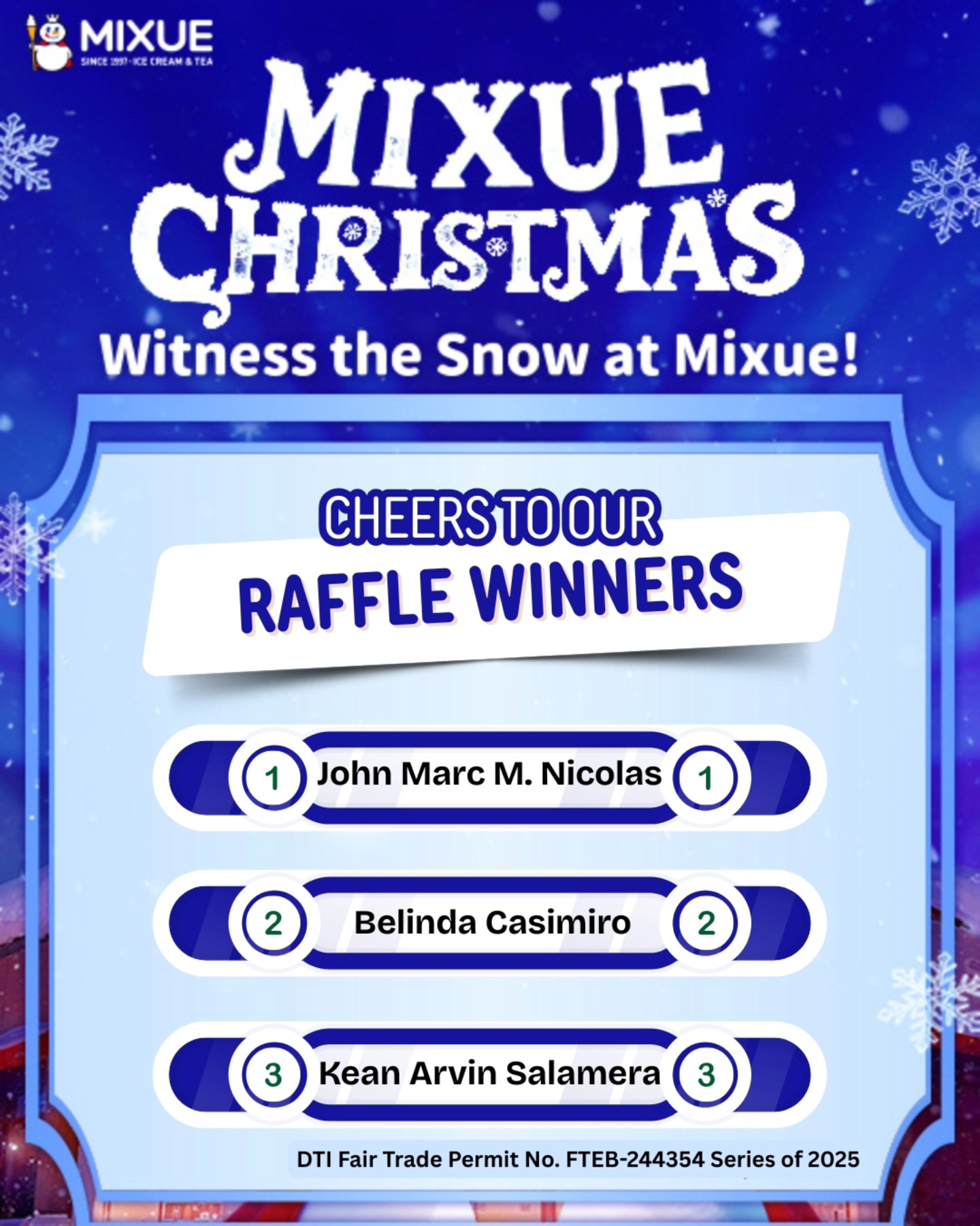 Mixue - 🎉 ️ WE HAVE OUR WINNERS! ️🎉 Thank you to everyone who joined ...