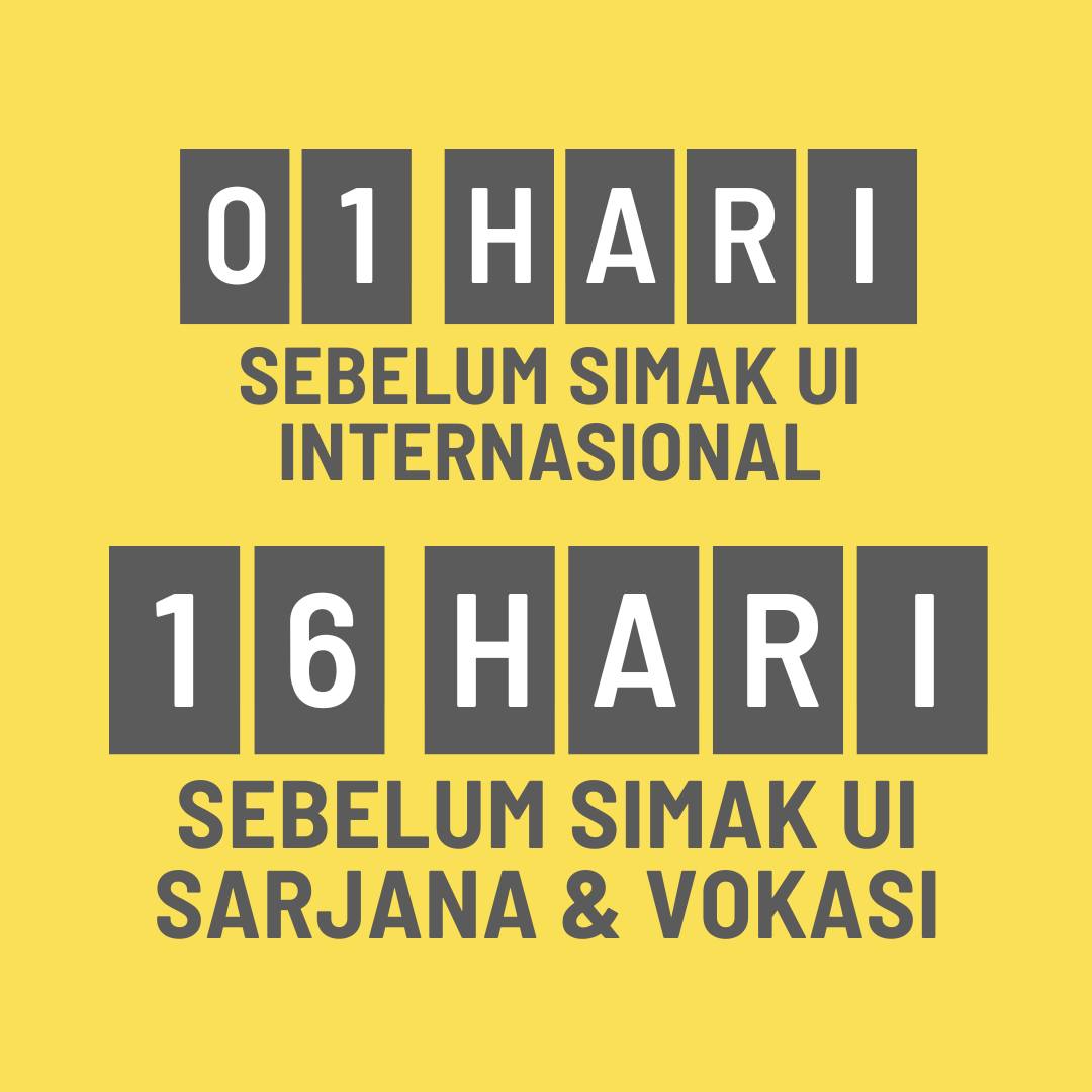 SIMAK-UI - 📢Satu hari sebelum pembukaan pendaftaran SIMAK...
