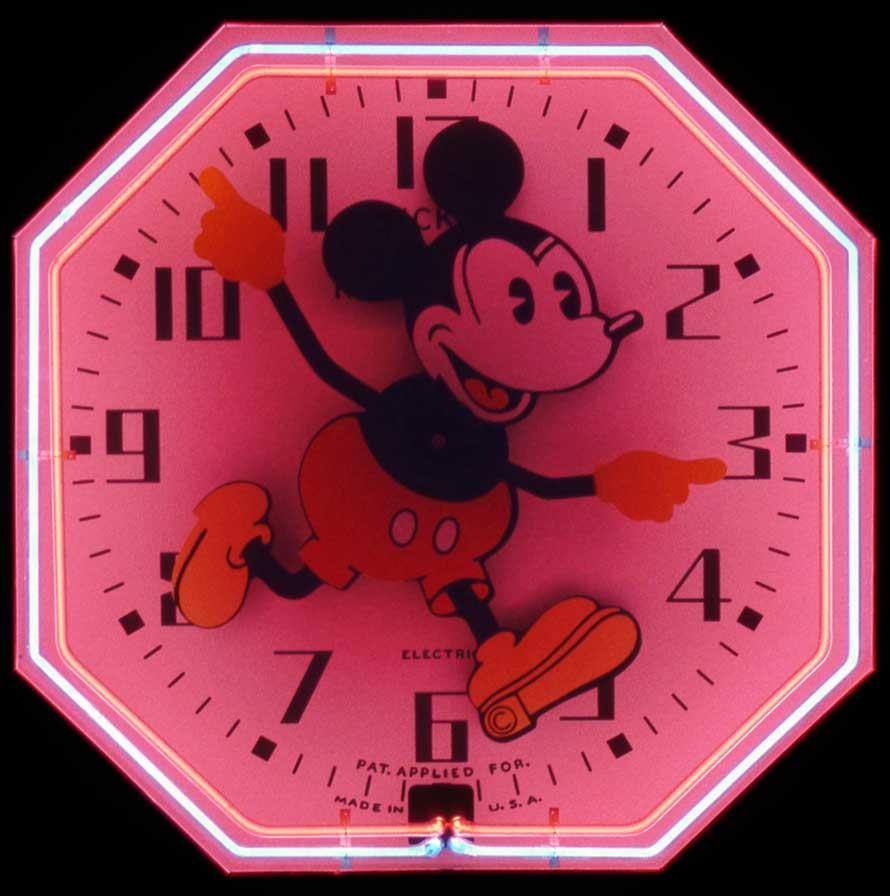 Horloge Murale Vintage Mickey Mouse Welby By Elgin - Électrique, Dorée, Années 70-90, Occasion