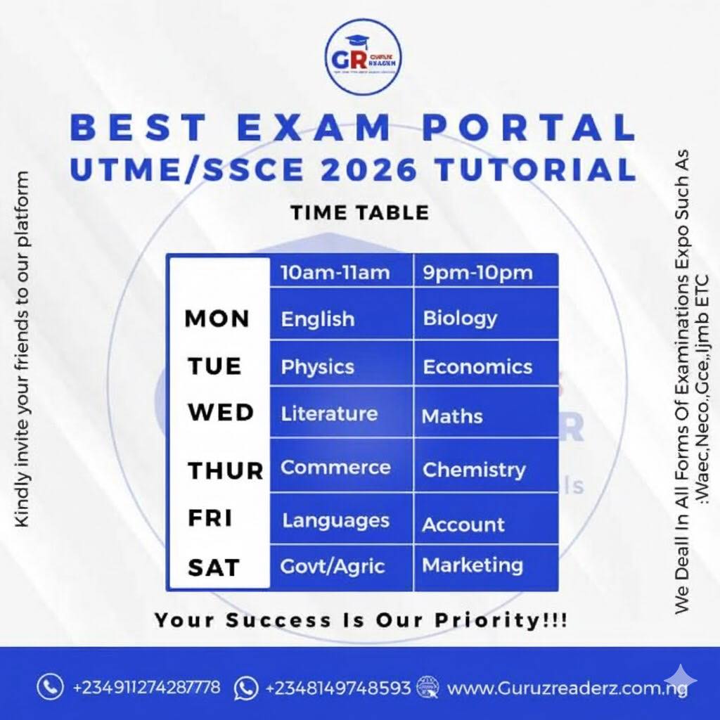 Your 2026 UTME Success Starts... - Best Exam Portal Runz Page | Facebook