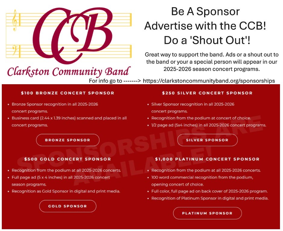 Act now - submit by OCT 14 to... - Clarkston Community Band | Facebook