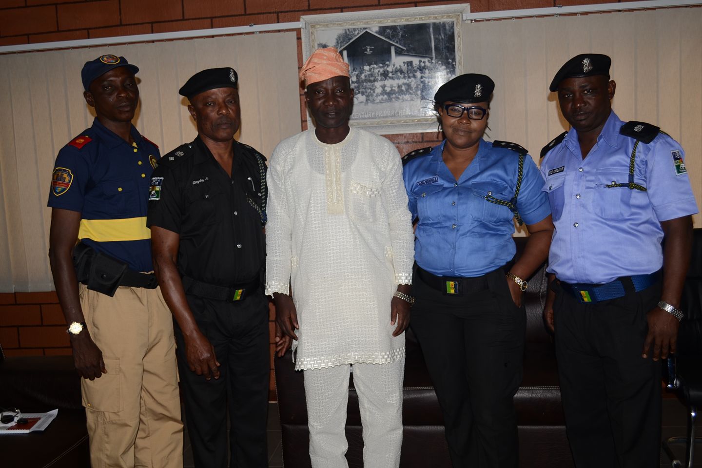 Ayobo - The Executive Chairman, Hon Yusuf Sakiru (Middle), the DPO of ...