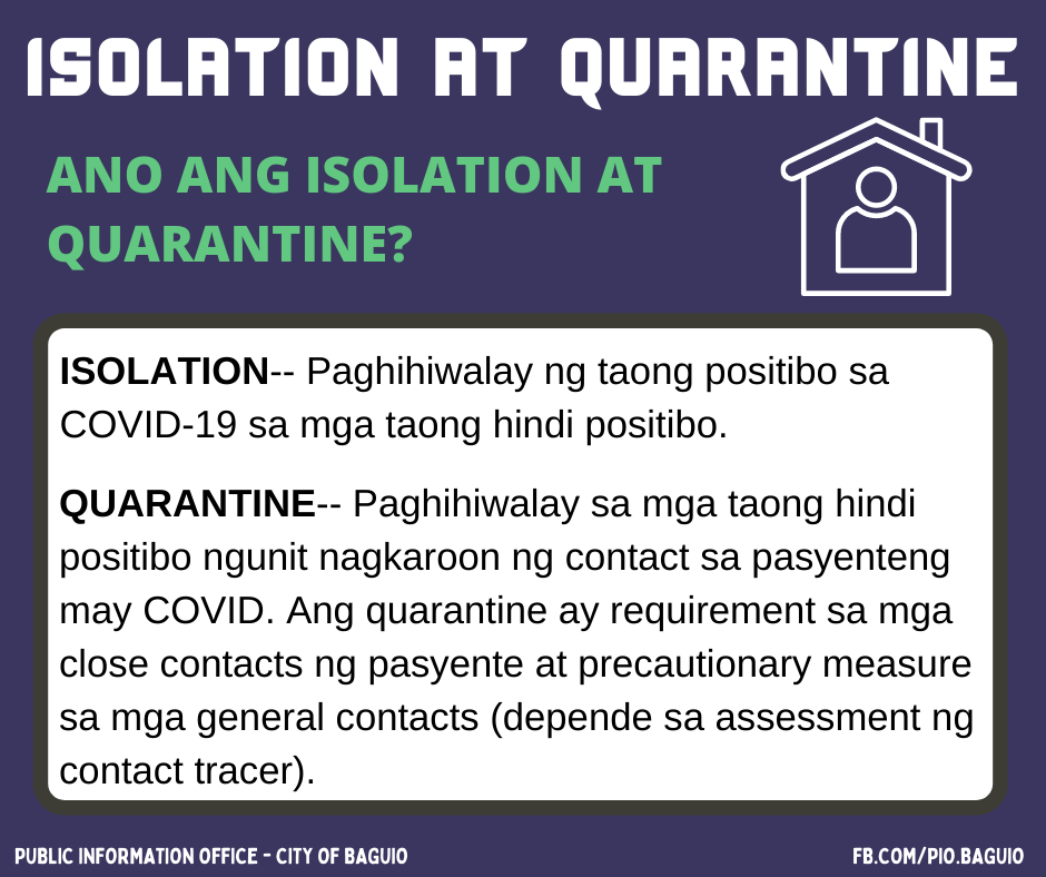 ALAMIN! ISOLATION... - Baguio City Public Information Office | Facebook