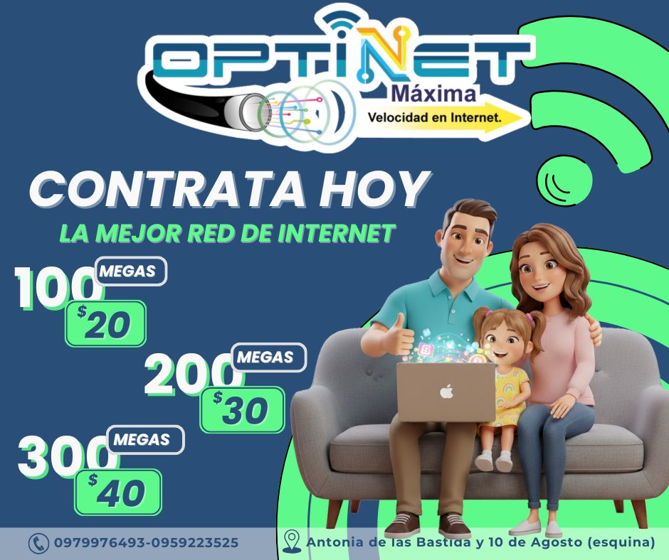 Optinet - Internet de máxima velocidad | Montalvo