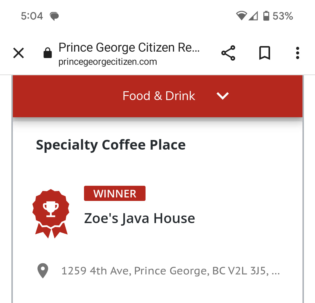 Zoe's Java House | Prince George BC