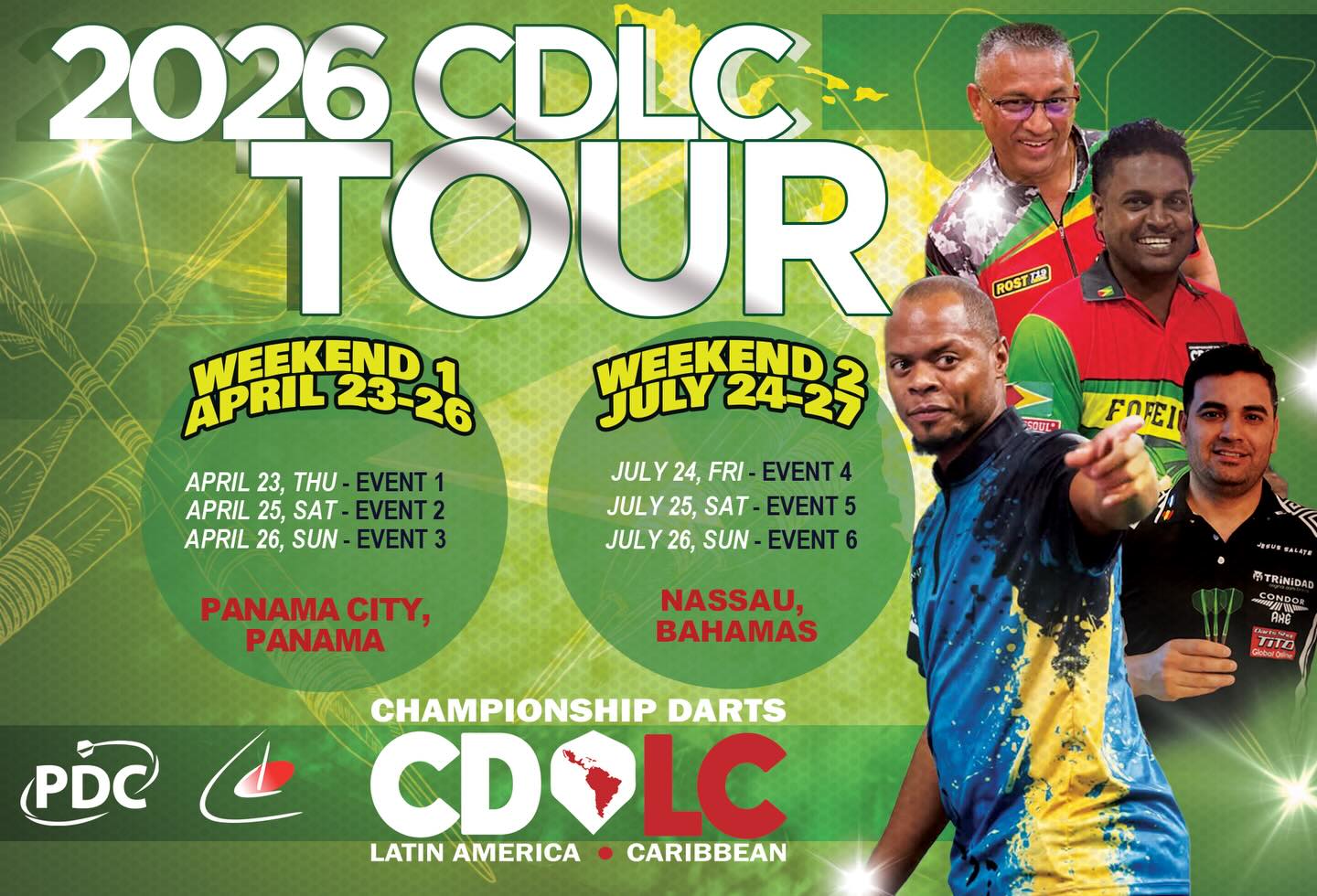 2026 CDLC Championship Darts Latin America & Caribbean tour dates
