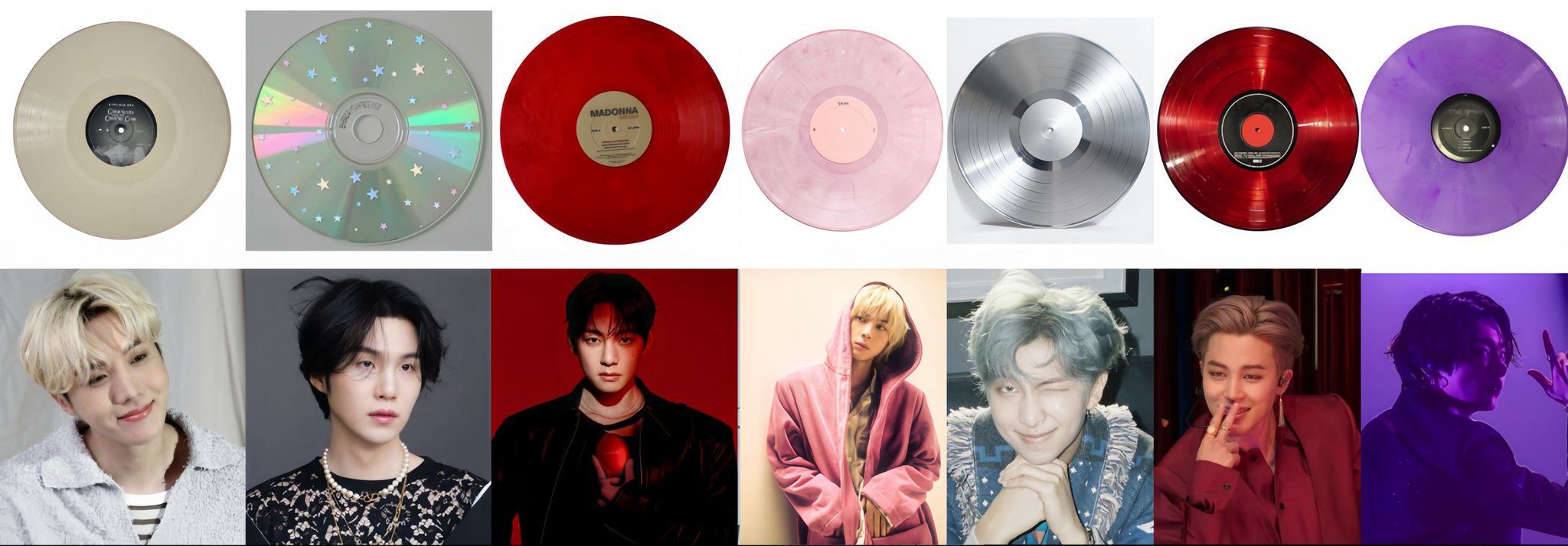 ARIRANG BTS MEMBERS VINYL COLOURS!** RM - SILVER JIN - PINK SUGA