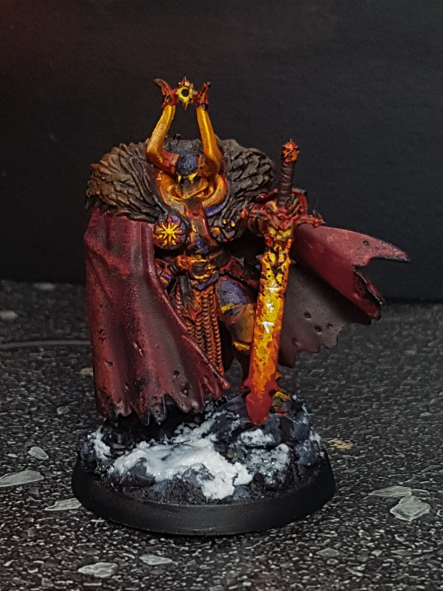 Finished painting urkhan the dark warden model for my slaves to 