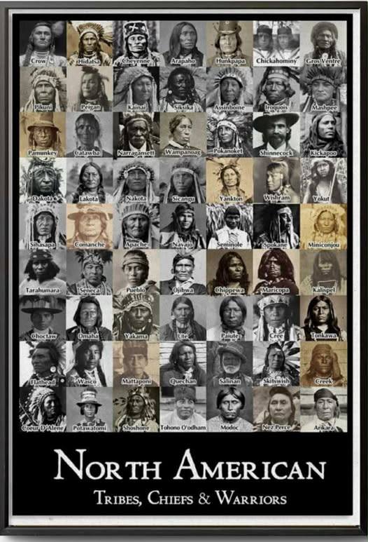 American Indians Tribes Poster. This poster depicts the United