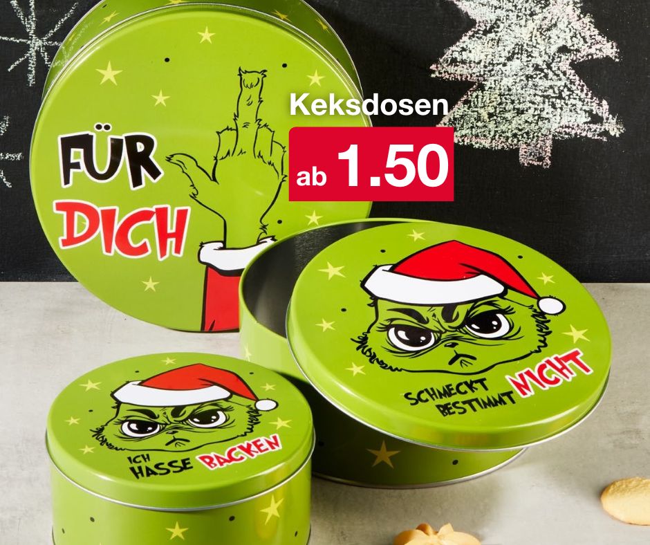 🍪🎄 Für entspannte Schleckermäuler – Unsere Festtagsmuffel-Keksdosen! 🎄🍪 Entdecke unsere Weihnachtsmuffel-Keksdosen, die perfekte Aufbewahrung für alle, die Weihnachten auf ihre eigene, entspannte Art